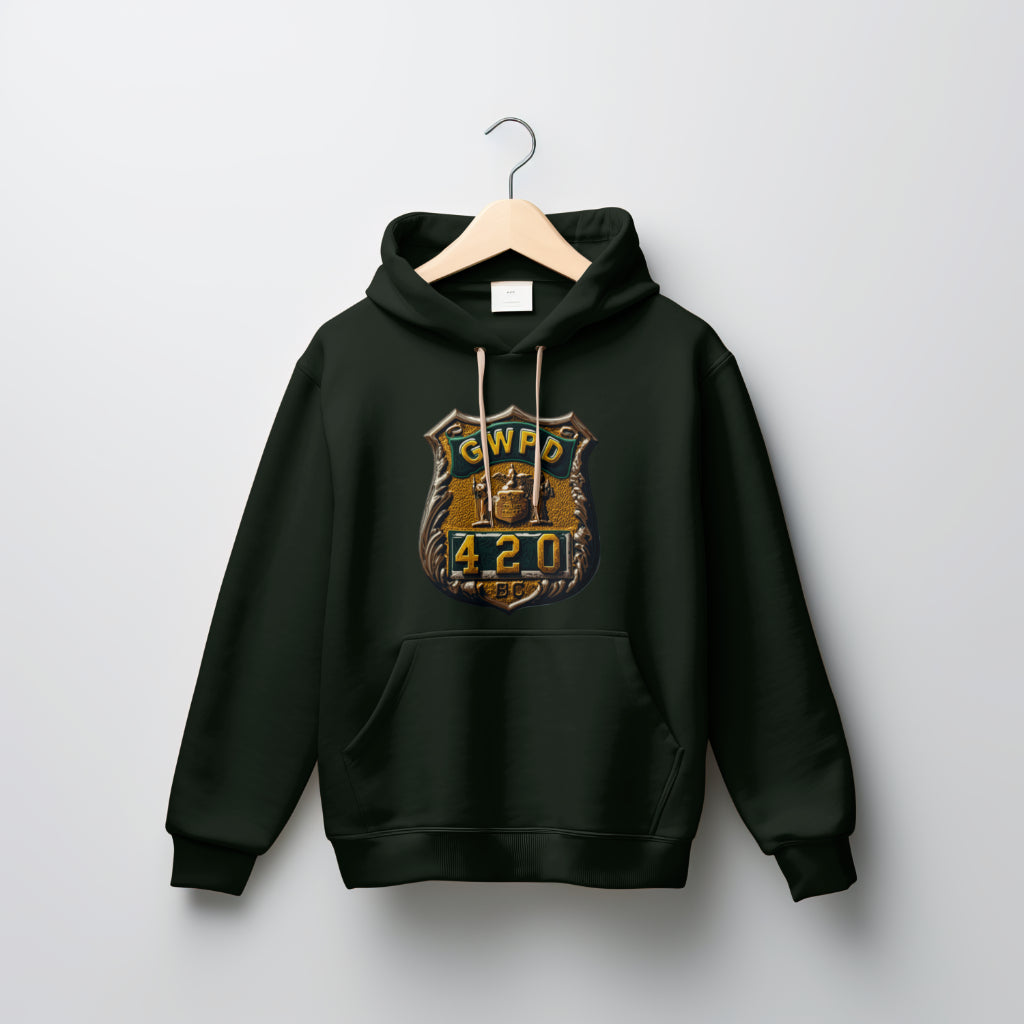 GWPD Badge Green/Gold Hoodie