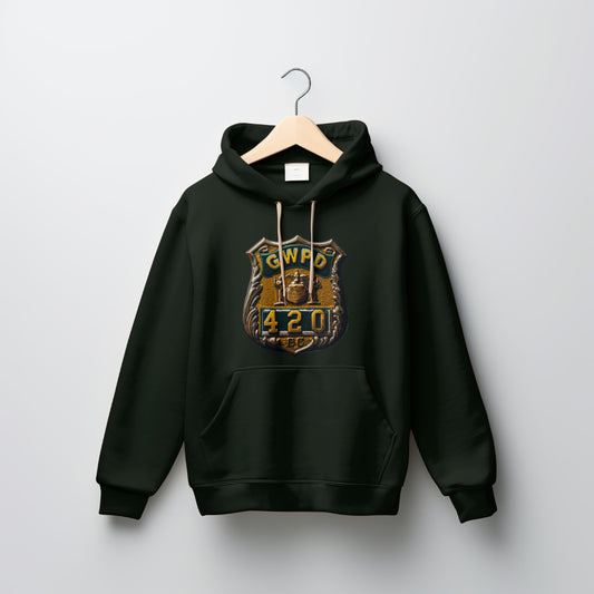 GWPD Badge Green/Gold Hoodie