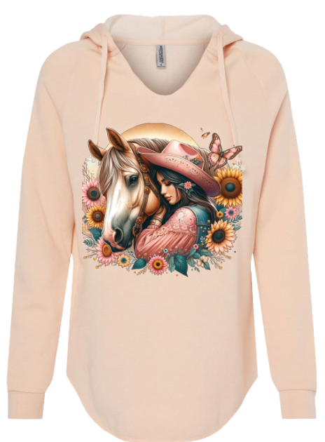 Sunflower and Horses Hoodie